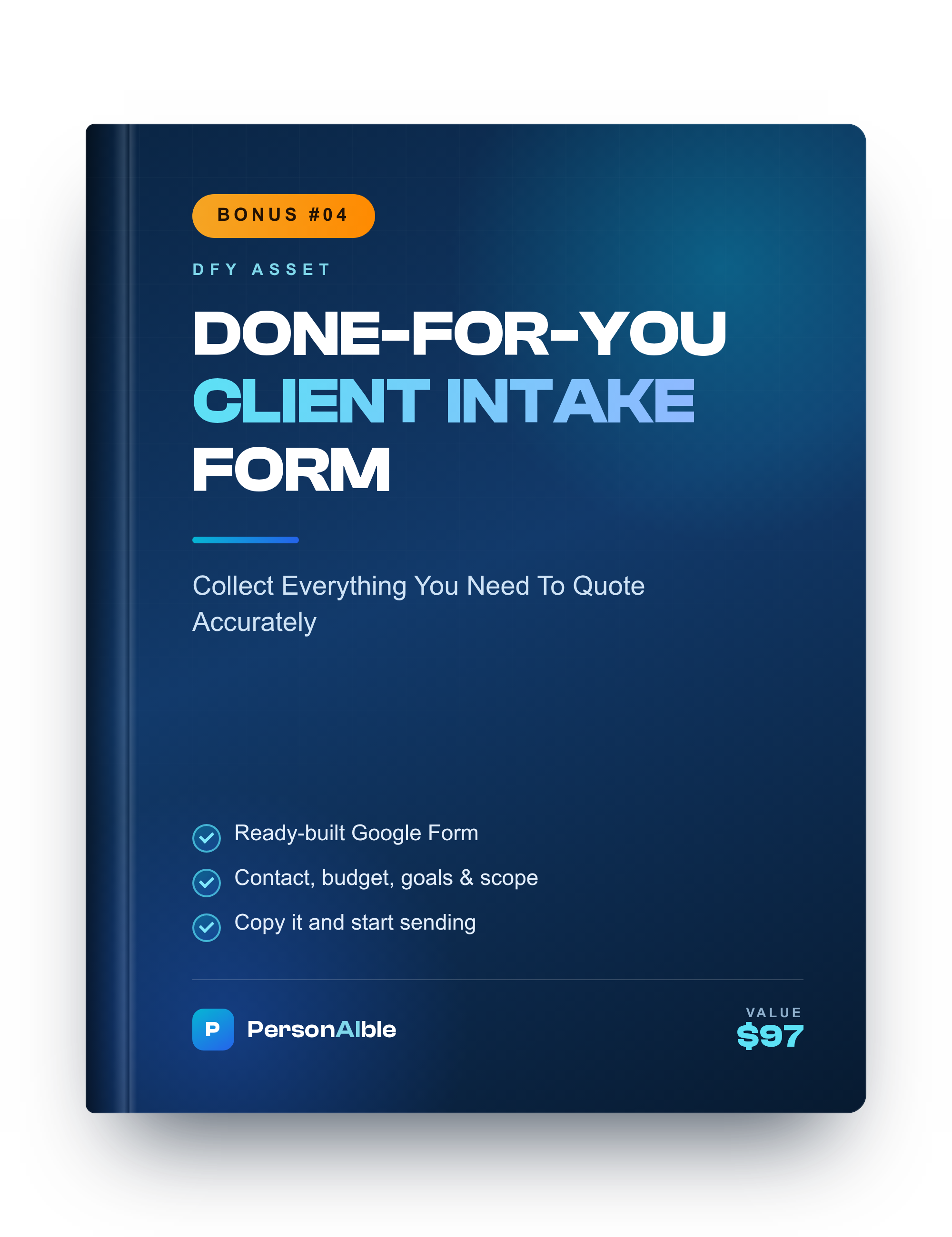 Bonus 4 eCover: Done-For-You Client Intake Form